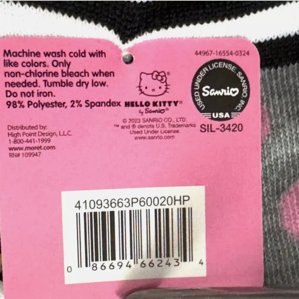 Hello Kitty Pink Gray Socks Accessories